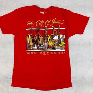 Vintage 80's Super Shirt by Ebert "the City Of Jazz" New Orleans red tee size L